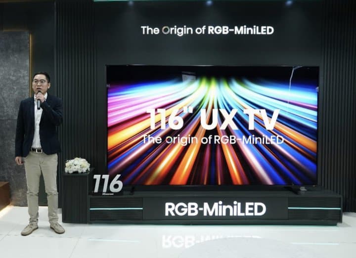 هايسنس تكشف عن أكبر تلفزيون في المملكة العربية السعودية شاشة RGB-MiniLED UX بحجم 116 بوصة
